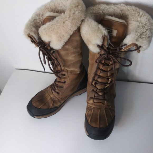 Ugg Adirondack III Tall Boots Waterproof Lace-Up Suede Leather Sherpa Size 8 - Picture 12 of 12